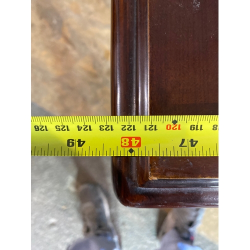 336 - Mahogany low console table. 

Dimensions - 48