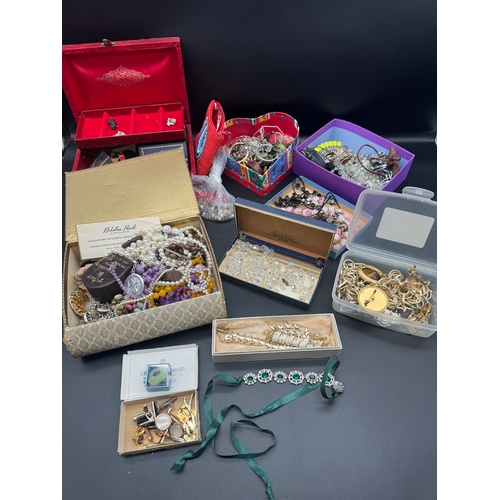 74 - Quantity of costume jewellery including necklaces, bracelets, cufflinks etc