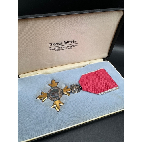 87 - George V OBE with matching cufflinks, miniature OBE + Sterling Silver & Enamel Past Chairman Nationa... 