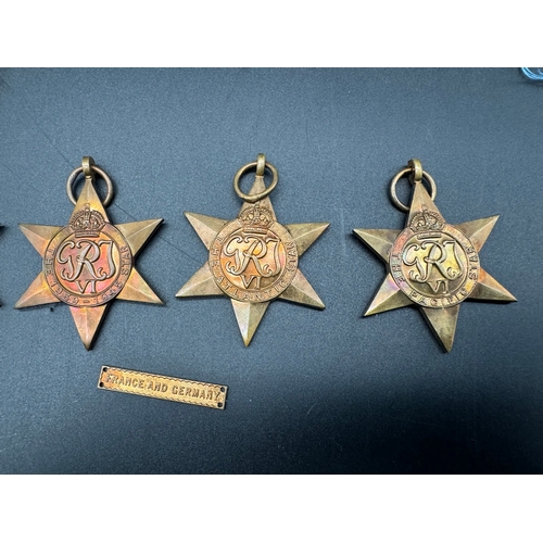 88 - Group of six WW2 Service Medals including Defence & War Medal, Italy Star, Atlantic Star w/ France &... 