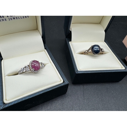 94 - Fiver Silver Dress Rings with various Stones & Cubic Zirconia - Size P