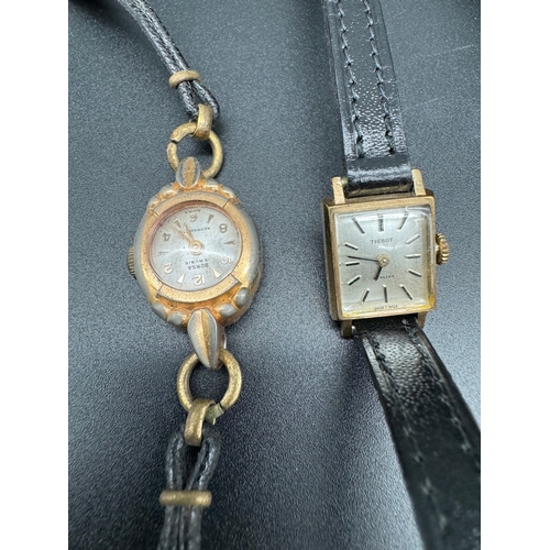 97 - Four Vintage Ladies Cocktail Watches including 9ct gold Case Rotary, Bursa, Tissot & Eurastyle