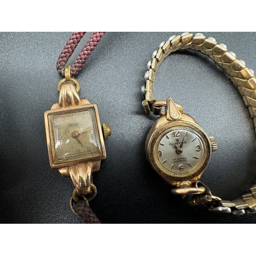 97 - Four Vintage Ladies Cocktail Watches including 9ct gold Case Rotary, Bursa, Tissot & Eurastyle