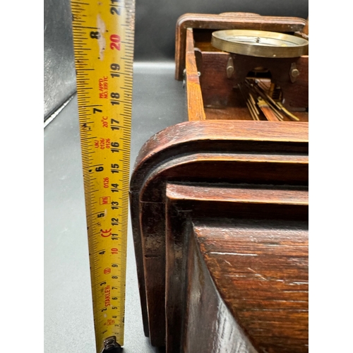 56 - 20th Century Oak Cased Regulator Clock - 74cm x 33cm x 16cm