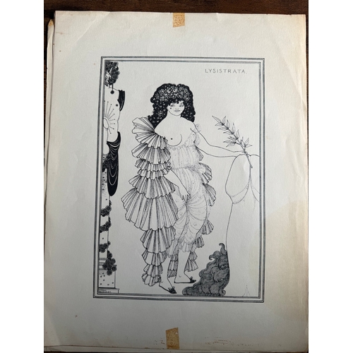 58 - Four Vintage Aubrey Beardsley Lithograph of Erotic Scene English Nudity