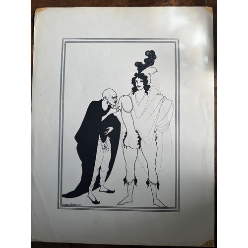 58 - Four Vintage Aubrey Beardsley Lithograph of Erotic Scene English Nudity