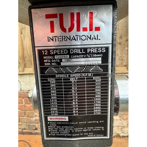 159 - A Tull International twelve speed drill press, model TU0050, circa 1987, serial number 055969 , 100c... 