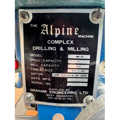 163 - The Alpine Machine Complex Drilling & Milling Vertical Miller DM-25 by Graham Engineering - Serial N... 