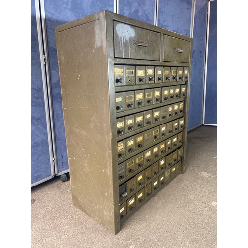 349 - Vintage Steel Workshop Heavy Duty Large 65 drawer metal unit. 

Dimensions - 36