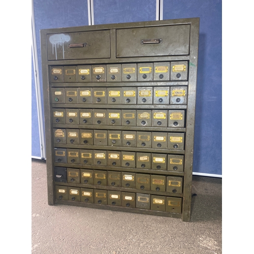 349 - Vintage Steel Workshop Heavy Duty Large 65 drawer metal unit. 

Dimensions - 36