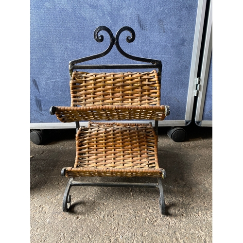 353 - A small stool and vintage wine stand.