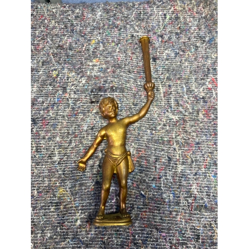 369 - Vintage brass Cherub figure furniture mounts Set of four.