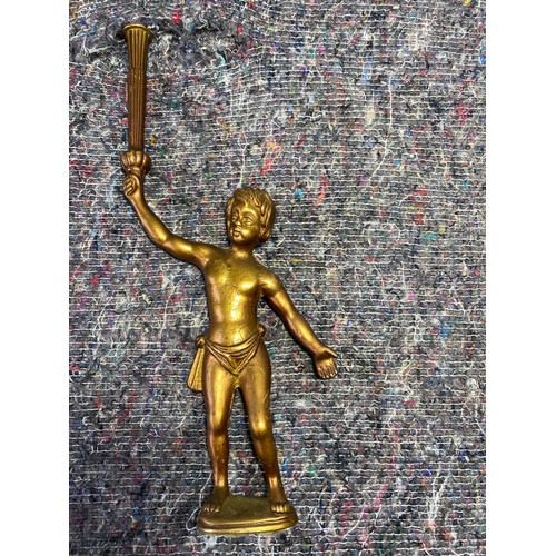 369 - Vintage brass Cherub figure furniture mounts Set of four.