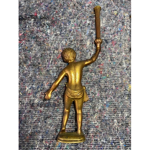 369 - Vintage brass Cherub figure furniture mounts Set of four.