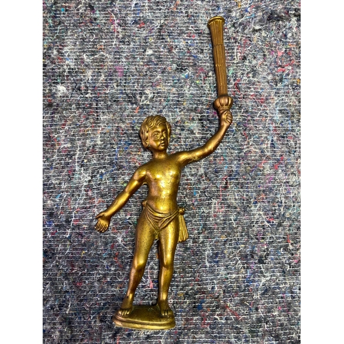 369 - Vintage brass Cherub figure furniture mounts Set of four.