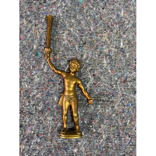 369 - Vintage brass Cherub figure furniture mounts Set of four.