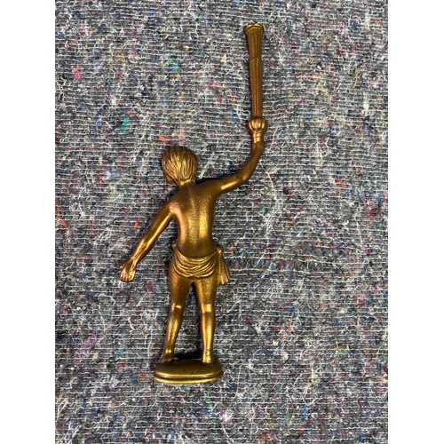 369 - Vintage brass Cherub figure furniture mounts Set of four.