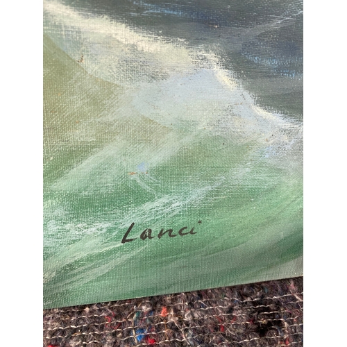 381 - Original signed oil on canvas by Lanci.