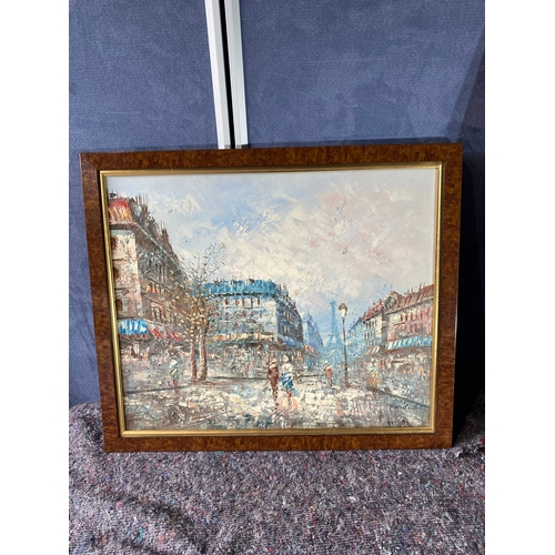 391 - Contemporary Oil Street Scene by P Nielsen + 1 other