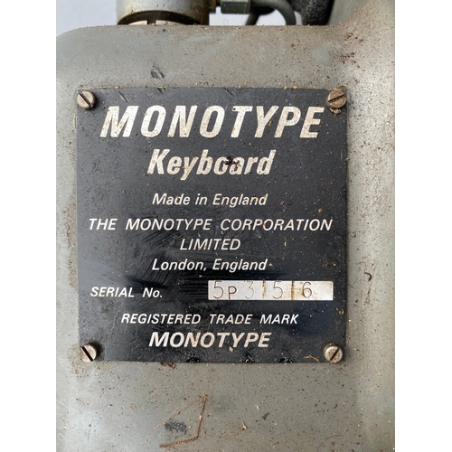 188 - Vintage Monotype Keyboard Letterpress / word processor and Air compressor