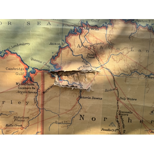 60 - Early 20th Century Philips School Room Map of the Commonwealth of Australia - A/F