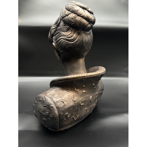 63 - Bronzed stone bust of lady - 15