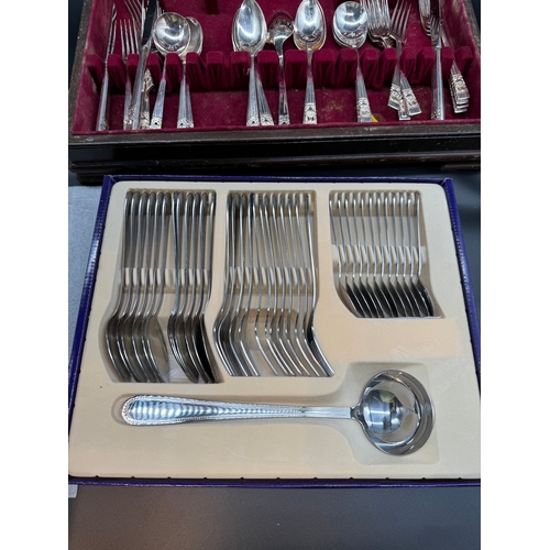 68 - Part Complete Silver plated Community Catteen of Cutlery + Complete Michel Delaby set