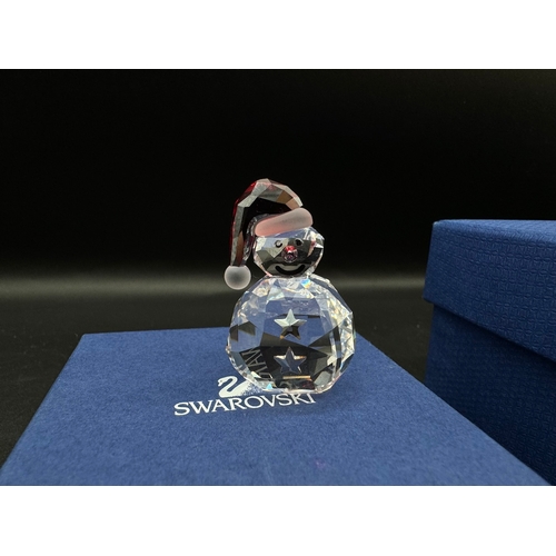 91 - Four Swarovski Crystal Christmas Theme in boxes / COA  including 2 x snowmen 1005414, reindeer 50004... 