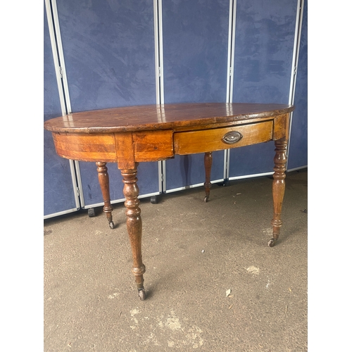 201 - Antique Rustic Pine oval table.