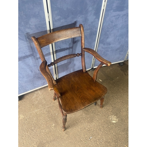 203 - Antique Elm Carver chair