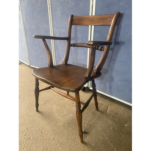 203 - Antique Elm Carver chair