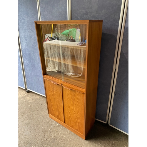 209 - Lovely Mid century Teak narrow display cabinet 

Dimensions - 11