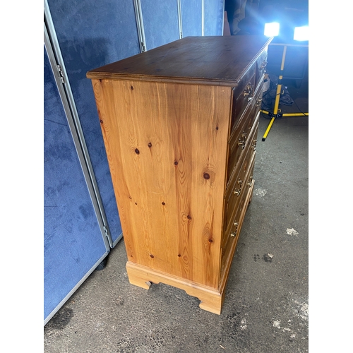 216 - Solid Pine two over three chest of drawers. 

Dimensions - 36