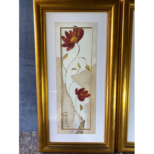 224 - A trio of gilt framed Tomasyn De Winter floral artworks