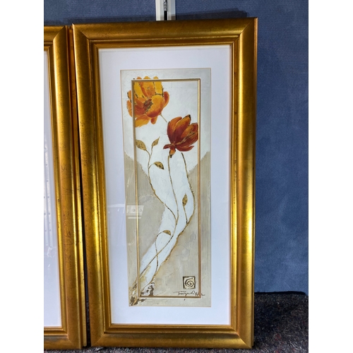 224 - A trio of gilt framed Tomasyn De Winter floral artworks