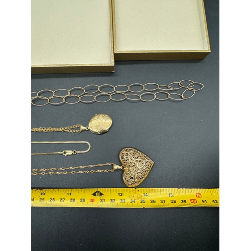 104 - Four Gold Plated 925 Silver Chains / Necklaces in Veronese boxes