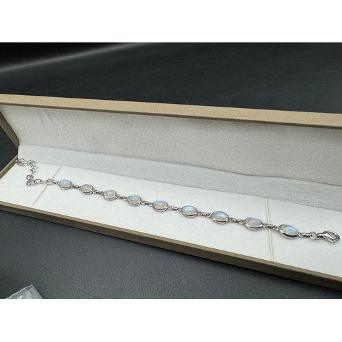 107 - 925 silver Moonstone bracelets / chains + Cubic Zirconia Bracelet