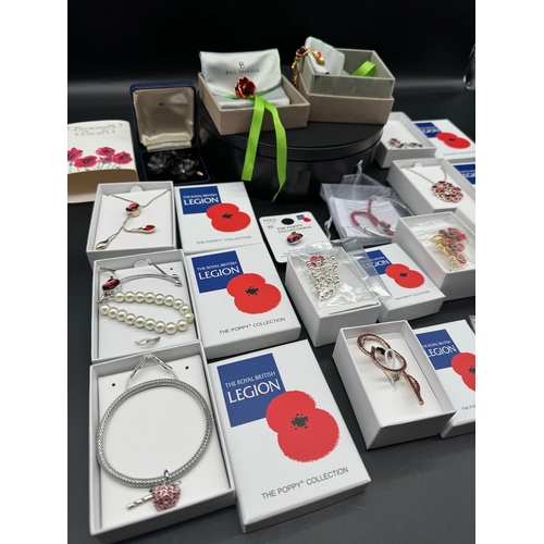 113 - Collection of Collectable The Royal British Legion Poppy Appeal Collection of Brooches, Chains, Brac... 