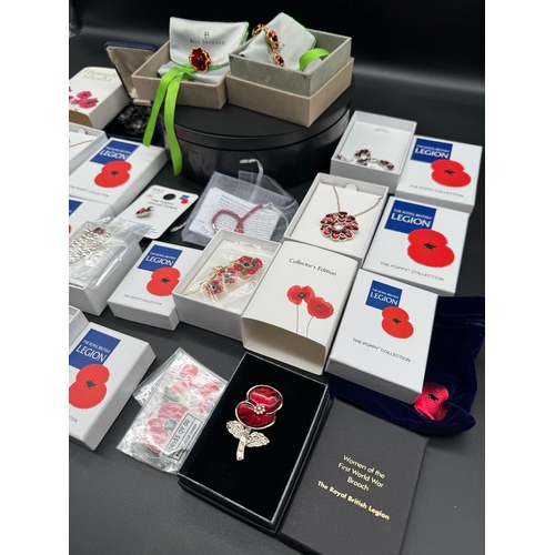 113 - Collection of Collectable The Royal British Legion Poppy Appeal Collection of Brooches, Chains, Brac... 