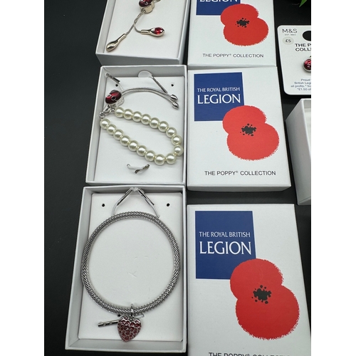 113 - Collection of Collectable The Royal British Legion Poppy Appeal Collection of Brooches, Chains, Brac... 