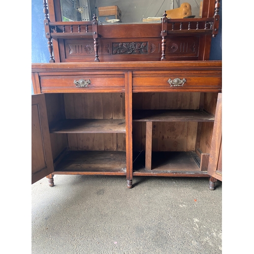 429 - Antique mahogany wash stand mirrored side board. 

See images for all dimensions.