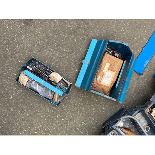 432 - Three metal tool boxes and contents.