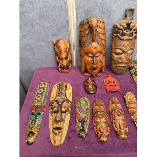 469 - A quantity of African Tribal wall masks / collectables