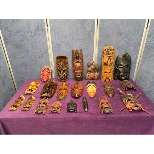 473 - A large collection of African / tribal masks.