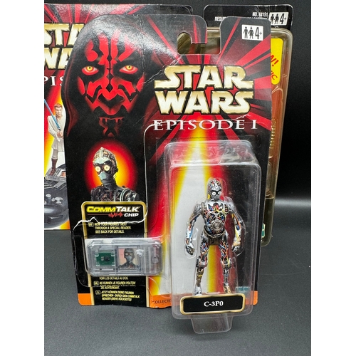 417 - 1998 Star Wars Episode 1 CommTalk Reader, Jar Jar Binks, C-3PO Figures + Loose Readers