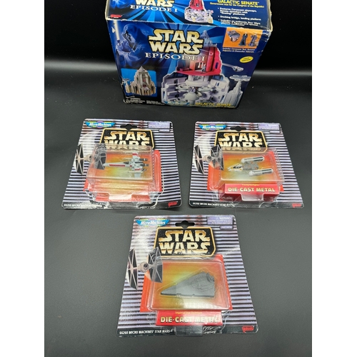 421 - Star Wars Micro Machines Sets - Episode 1 Galactic Senate + X-Wing, Y-Wing & imperial Star Destroyer