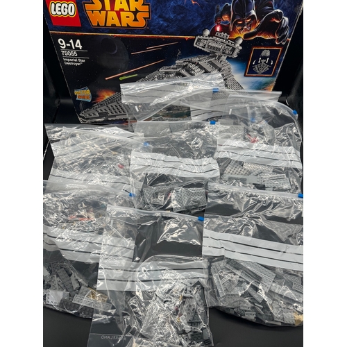 427 - Boxed Star Wars Lego Imperial Star Destroyer 75055 with instructions, mini-figures, poster