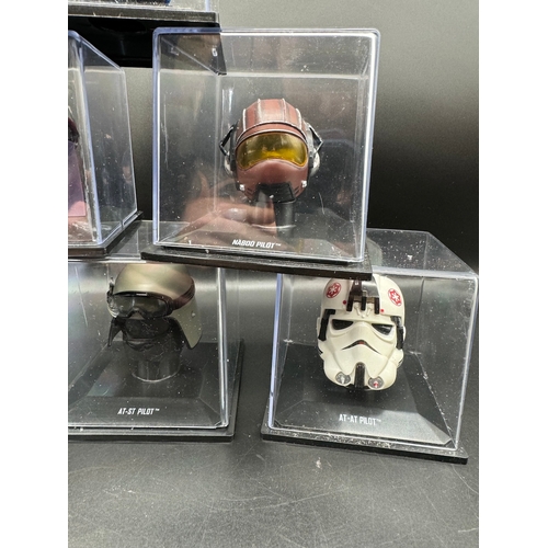 429 - Six Star Wars cased model helmets 1:5 Scale DeAgostini