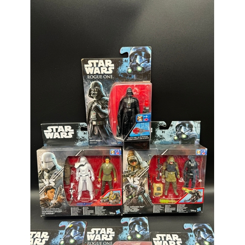 443 - Nine 2016 Star Wars Boxed Rouge One Auction Figures