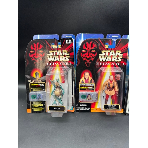 446 - 7 x Star Wars Carded Action Figures - Episode 1 , Attack of the Clones, 2004 Silver Saga Sandtropper... 